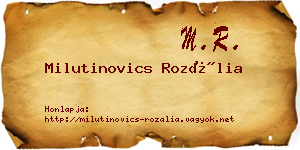 Milutinovics Rozália névjegykártya
